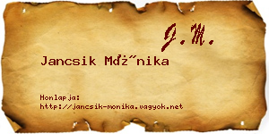 Jancsik Mónika névjegykártya